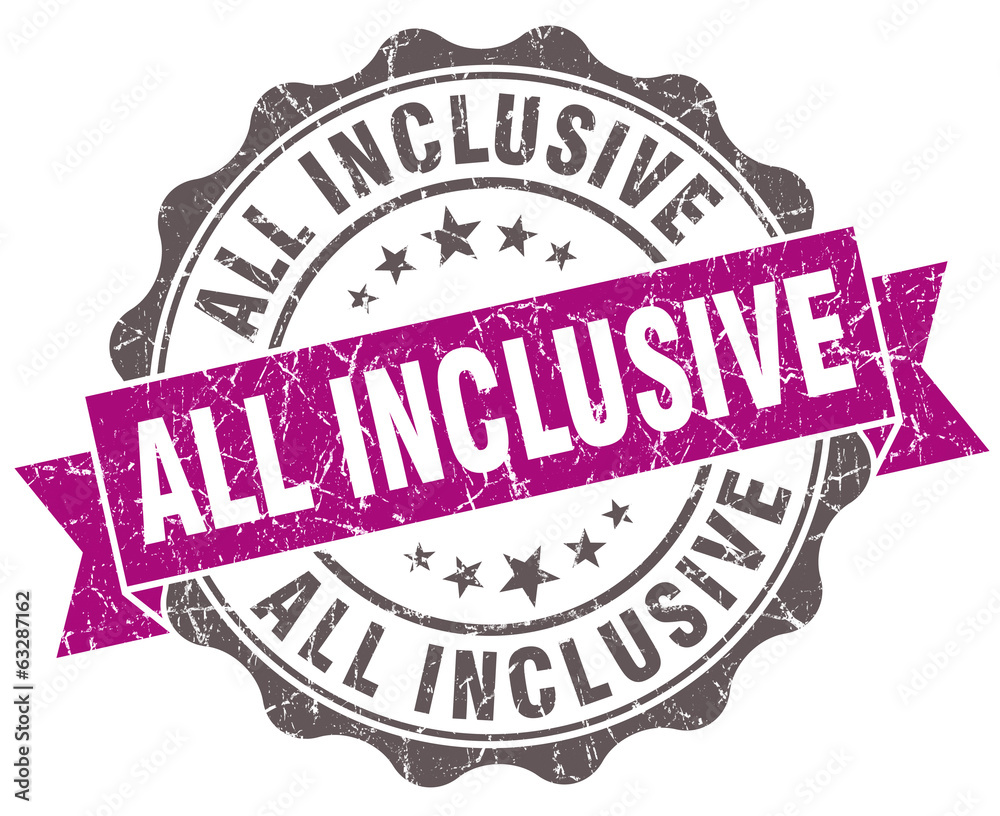 all inclusive violet grunge retro style isolated seal all inclusive violet grunge retro style isolated seal