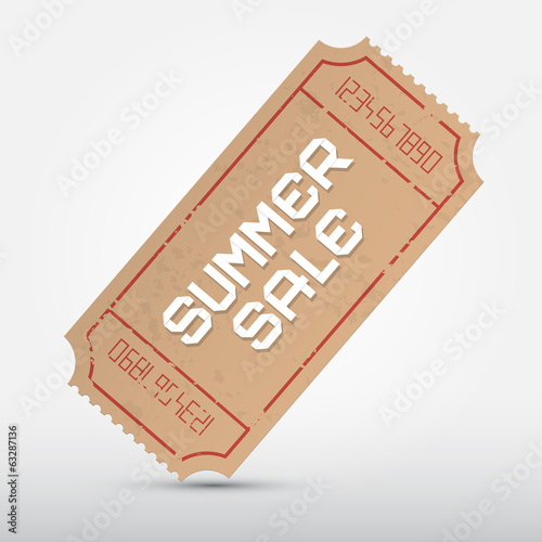 Vector Summer Sale Ticket Illustration