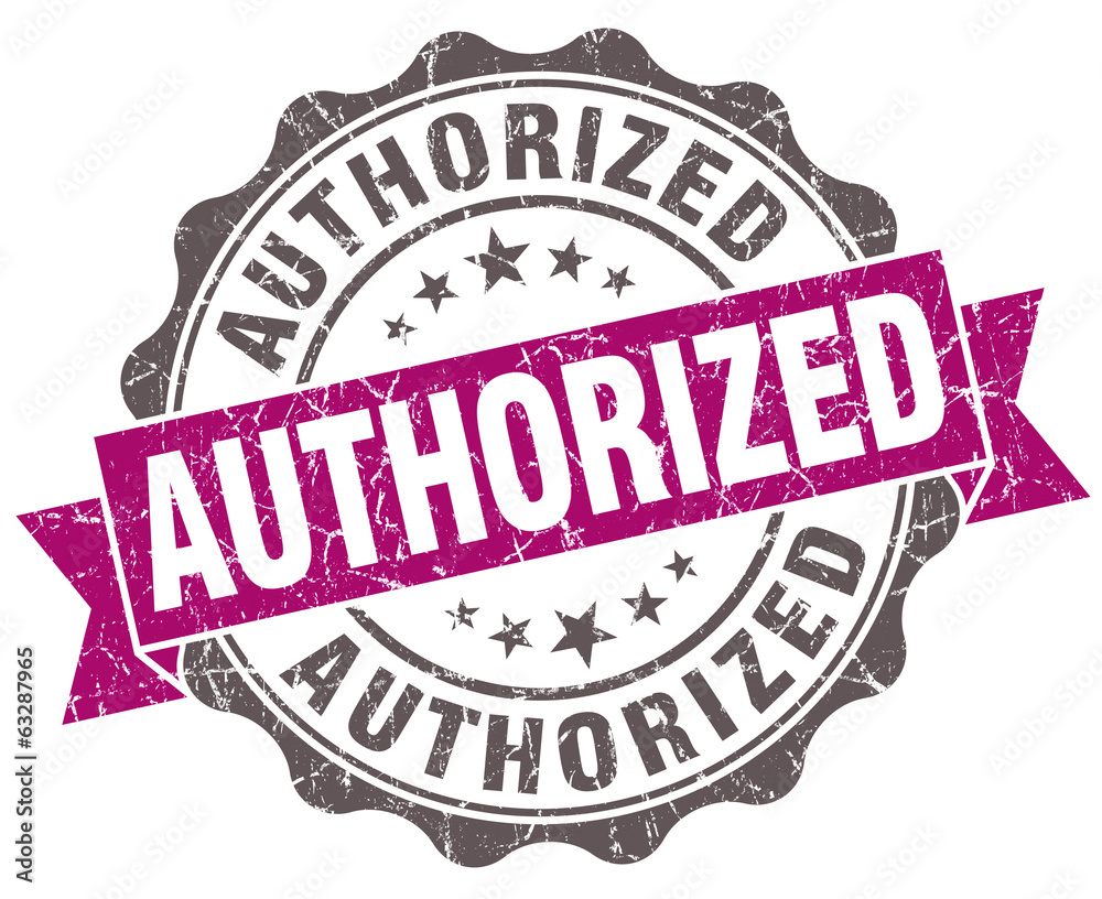 Authorized violet grunge retro style isolated seal Authorized violet grunge retro style isolated seal