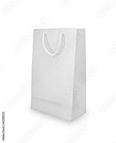 White shopping bag isolated.
