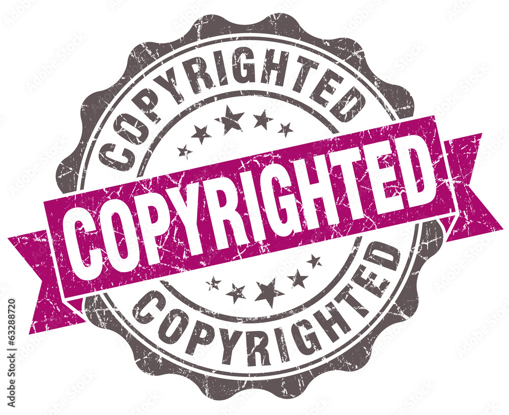 Copyrighted violet grunge retro style isolated seal Copyrighted violet grunge retro style isolated seal