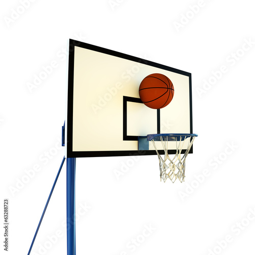 ball bouncing on a basketball backboard