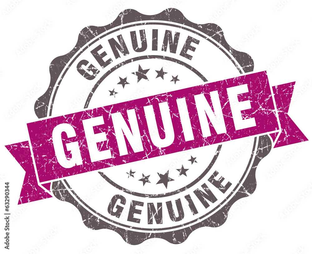 Genuine violet grunge retro style isolated seal Genuine violet grunge retro style isolated seal