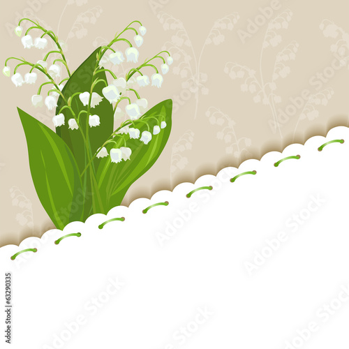 vintage background with lilies of the valley