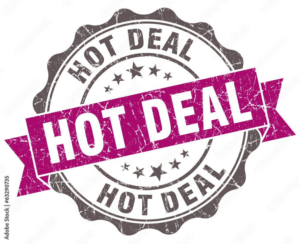 Obraz premium Hot deal violet grunge retro style isolated seal