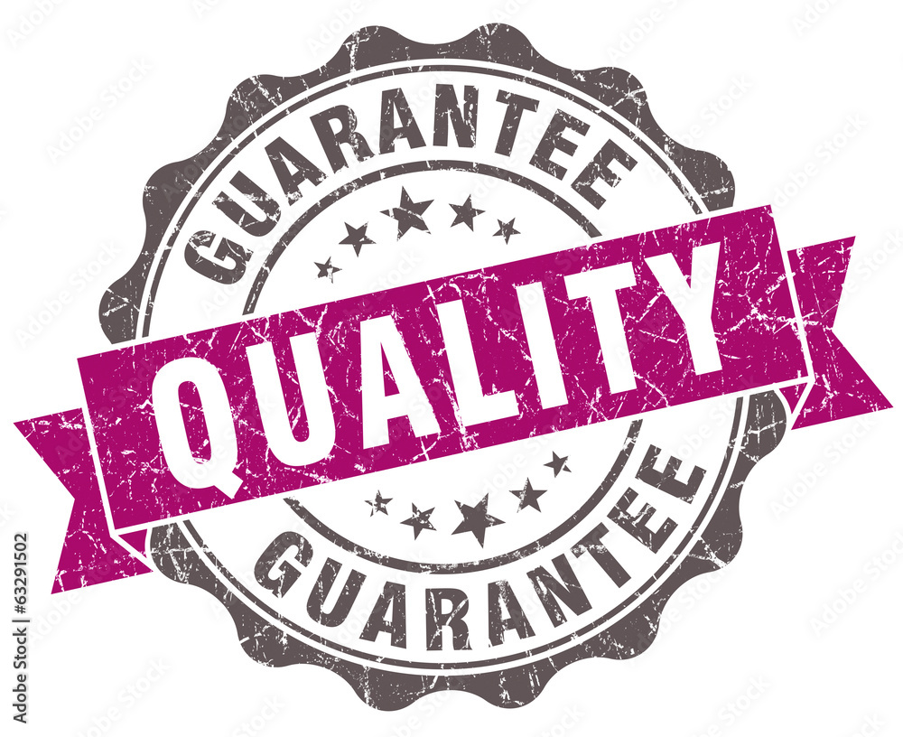 Quality guarantee violet grunge retro style isolated seal Quality guarantee violet grunge retro style isolated seal