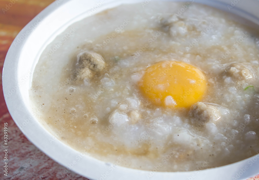 Thai style breakfast Congee with pork Thai style breakfast Congee with pork