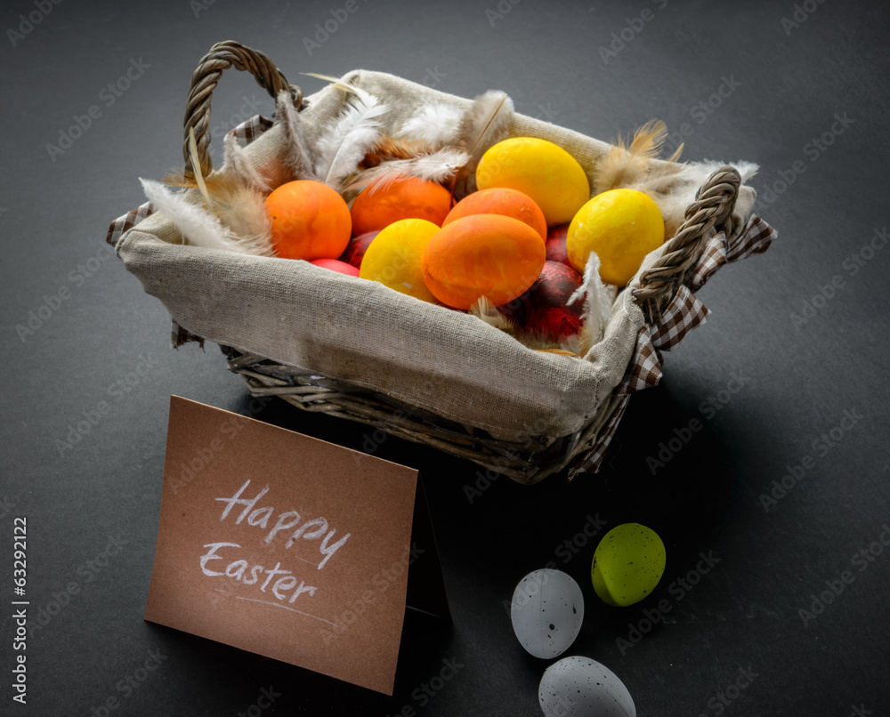 Easter Eggs on basket