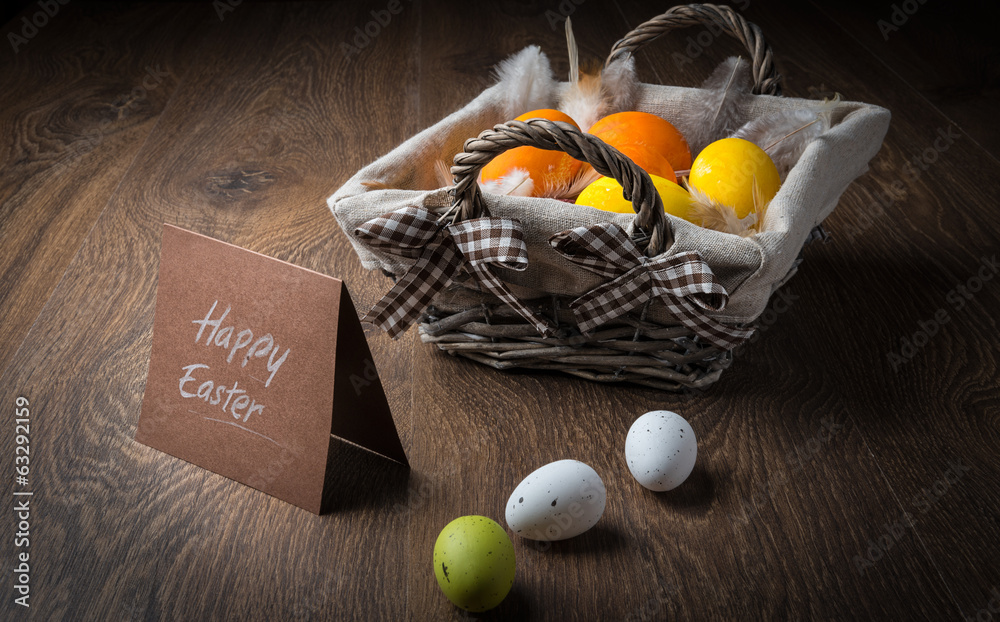 Easter Eggs on basket