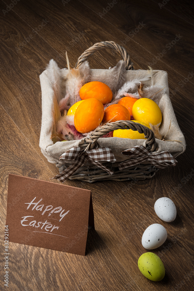 Easter Eggs on basket