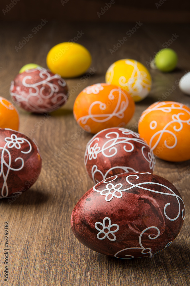 Easter Eggs on wood
