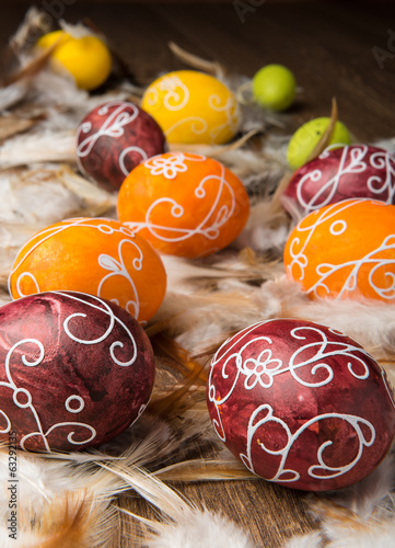 Easter Eggs on feathers