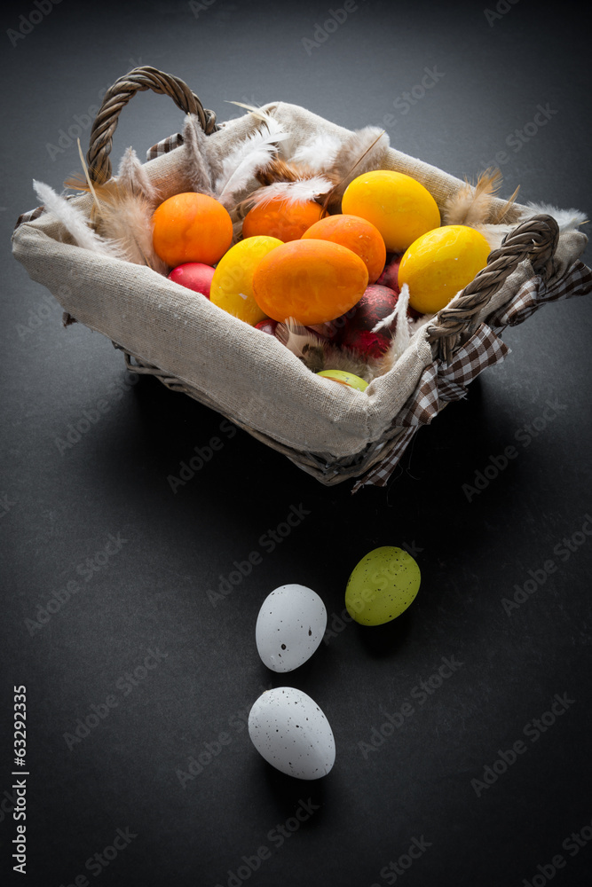 Easter Eggs on basket