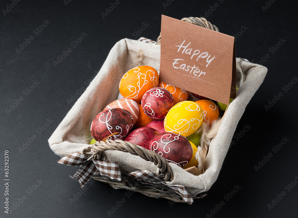 Easter Eggs on basket