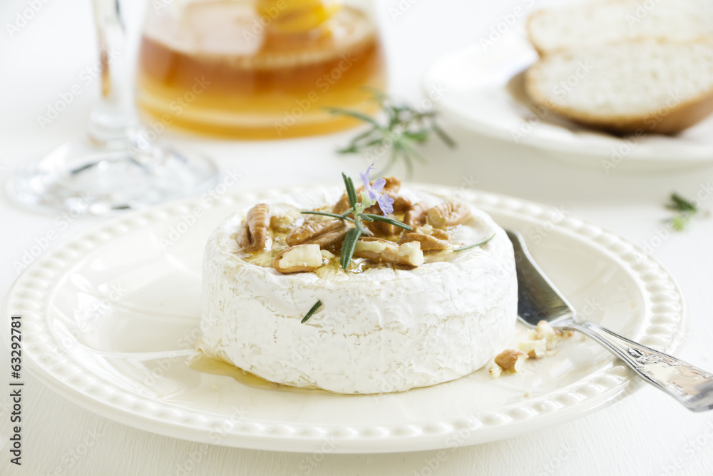 Baked camembert with honey and pecans. Baked camembert with honey and pecans.