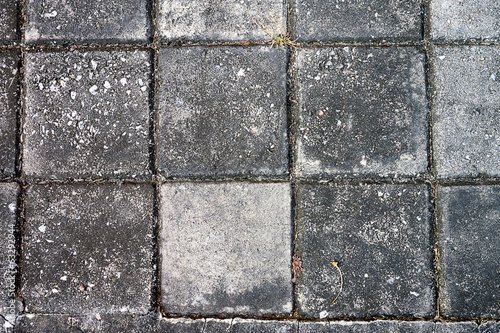 Top view Square brick on pavement