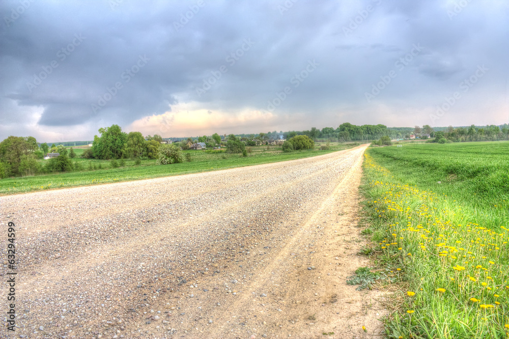 Dirt road to the village