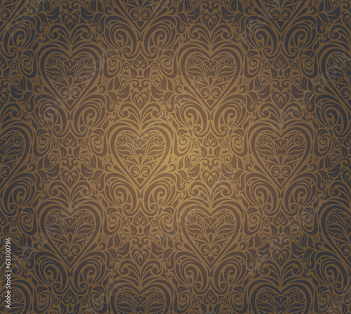 dark brown vintage seamless wallpaper design