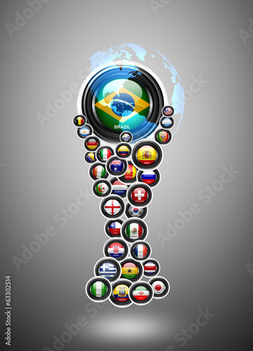 World Cup Brazil 2014 flags countries