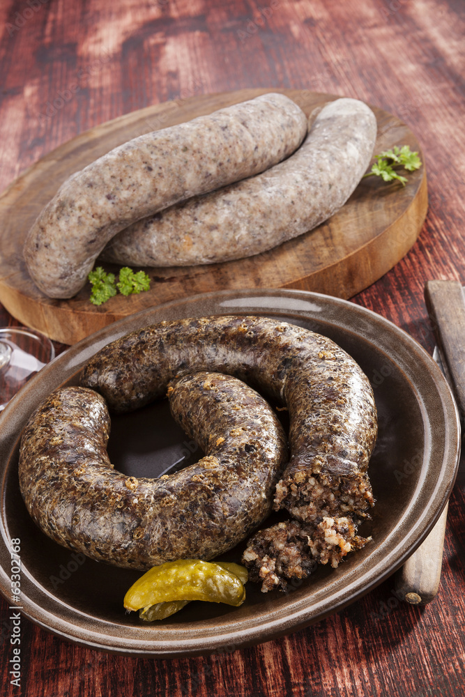 Blood sausage. Blood sausage.