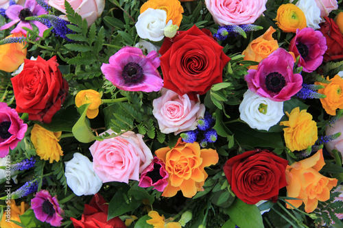 Bright colored bridal flowers