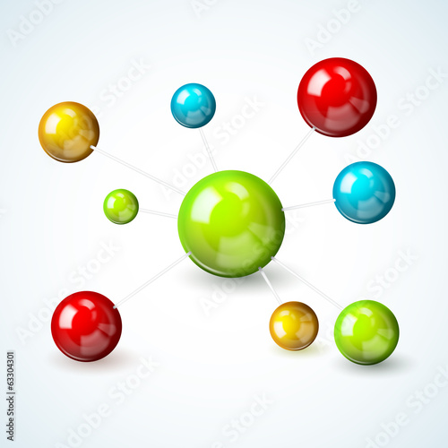 Colored molecule model concept