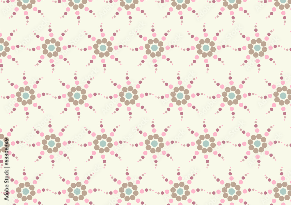 Sweet Circle Flower Pattern on Pastel Color