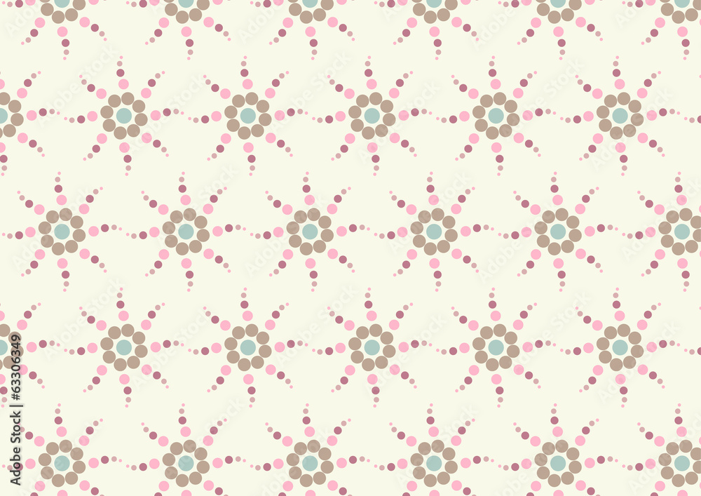 Sweet Circle Flower Pattern on Pastel Color Sweet Circle Flower Pattern on Pastel Color