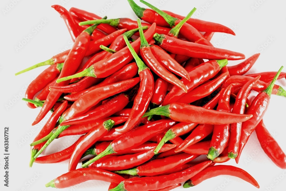 Red hot pepper on a white background