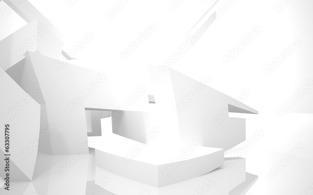 Fototapeta premium Abstract Architecture. abstract white building on a white backgr