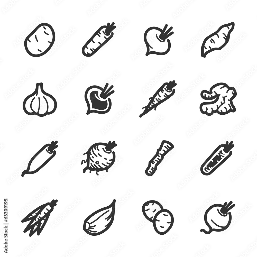 Vegetables icons – Bazza series