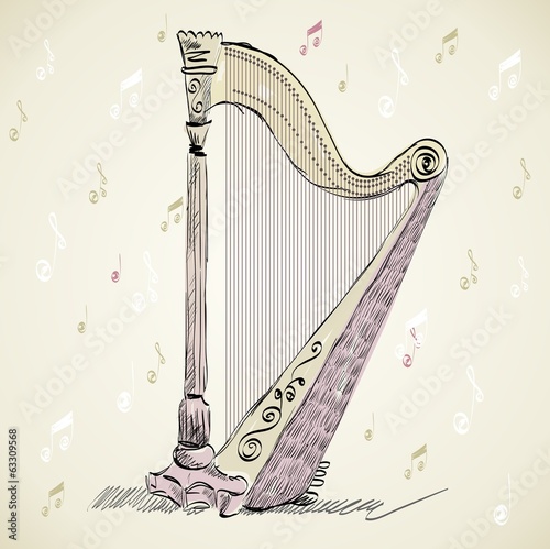 Valokuvatapetti Concert harp