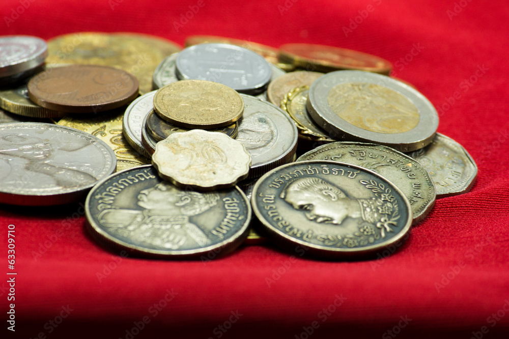 a collection of various currencies coin from countries the globe a collection of various currencies coin from countries the globe