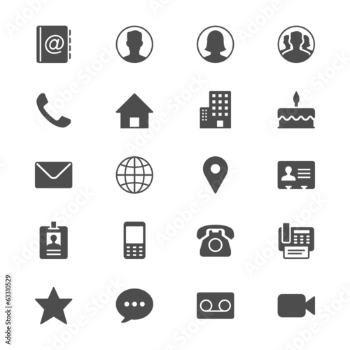 Contact flat icons
