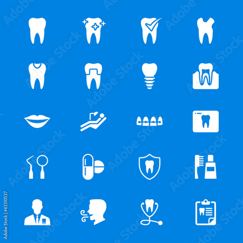 Fototapeta Naklejka Na Ścianę i Meble -  Dental flat icons