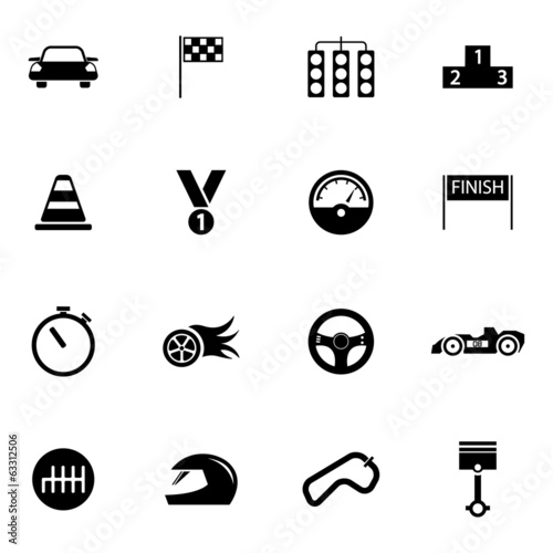 Vector black  racing icons set