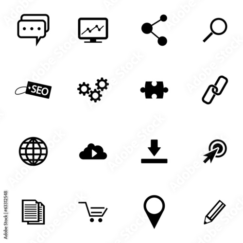 Vector Black  Seo Icons Set