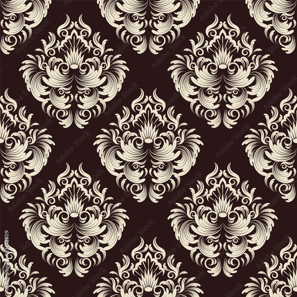 Fototapeta premium vector seamless backdrop. damask pattern. flower wallpaper