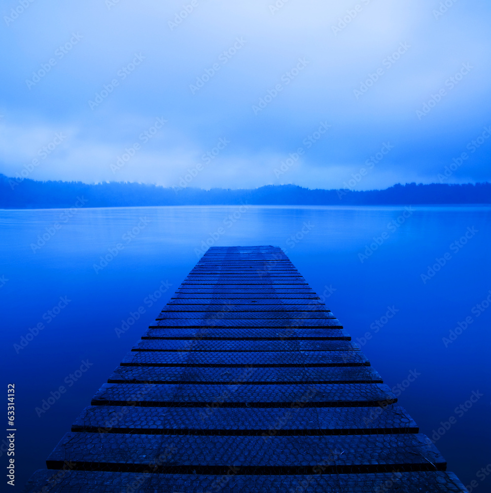 Fototapeta premium Tranquil Peaceful Lake with Jetty