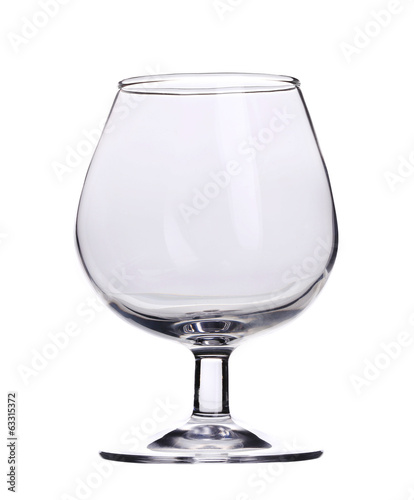 Single empty brandy glass
