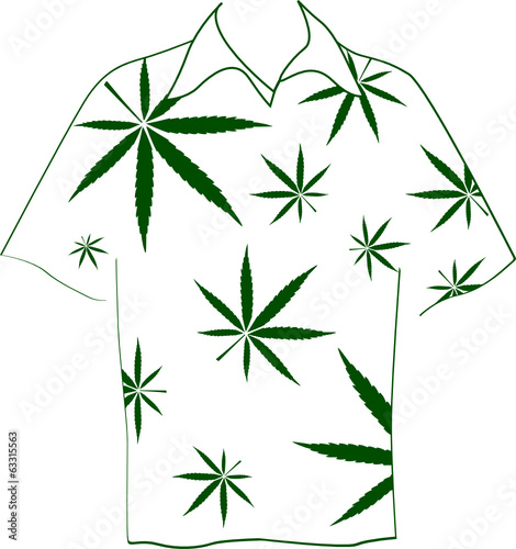 shirt with marijuana leaves