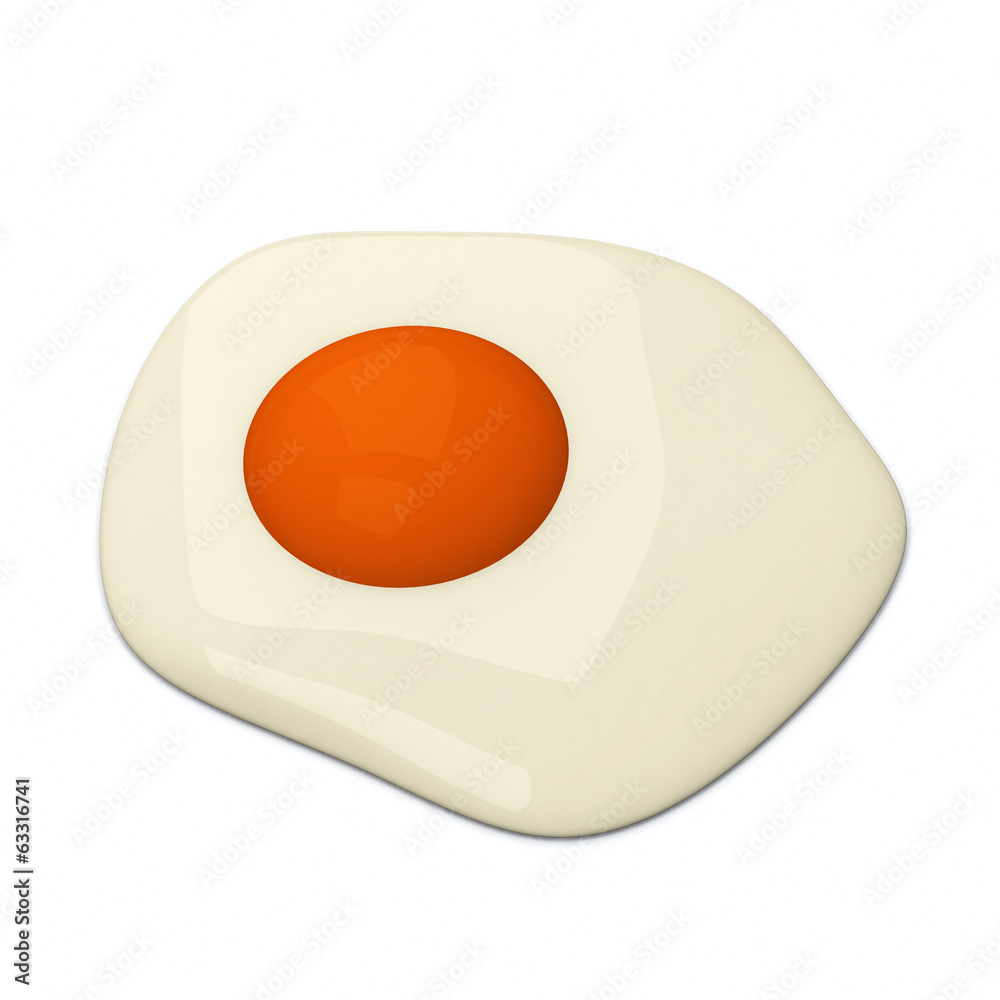 Fried egg, 3d Fried egg, 3d