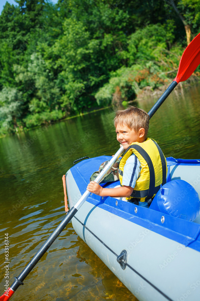 Boy kayaking