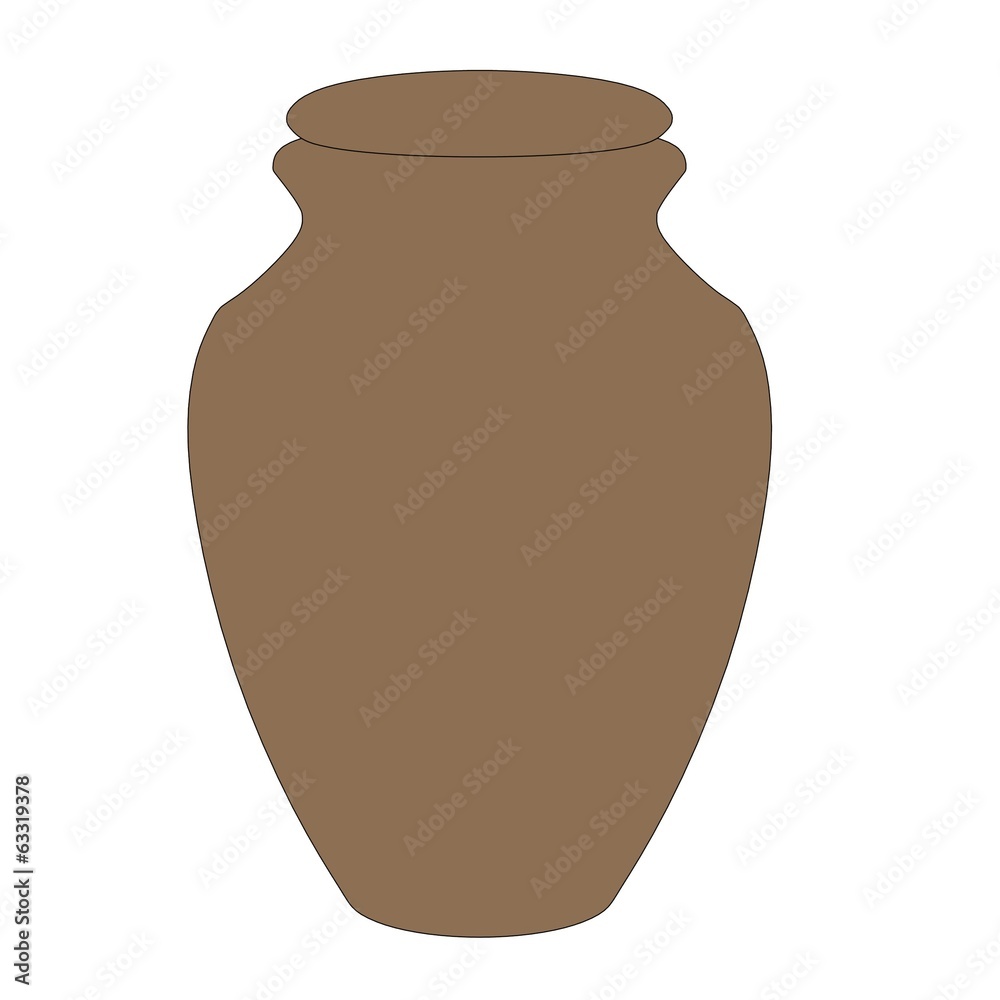 cartoon illustration of urn for ashes