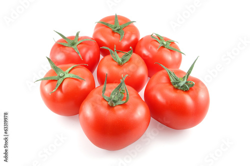 Tomato on white background