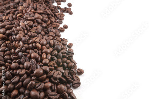 Coffee beans on white background