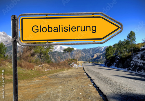 Strassenschild 16 - Globalisierung