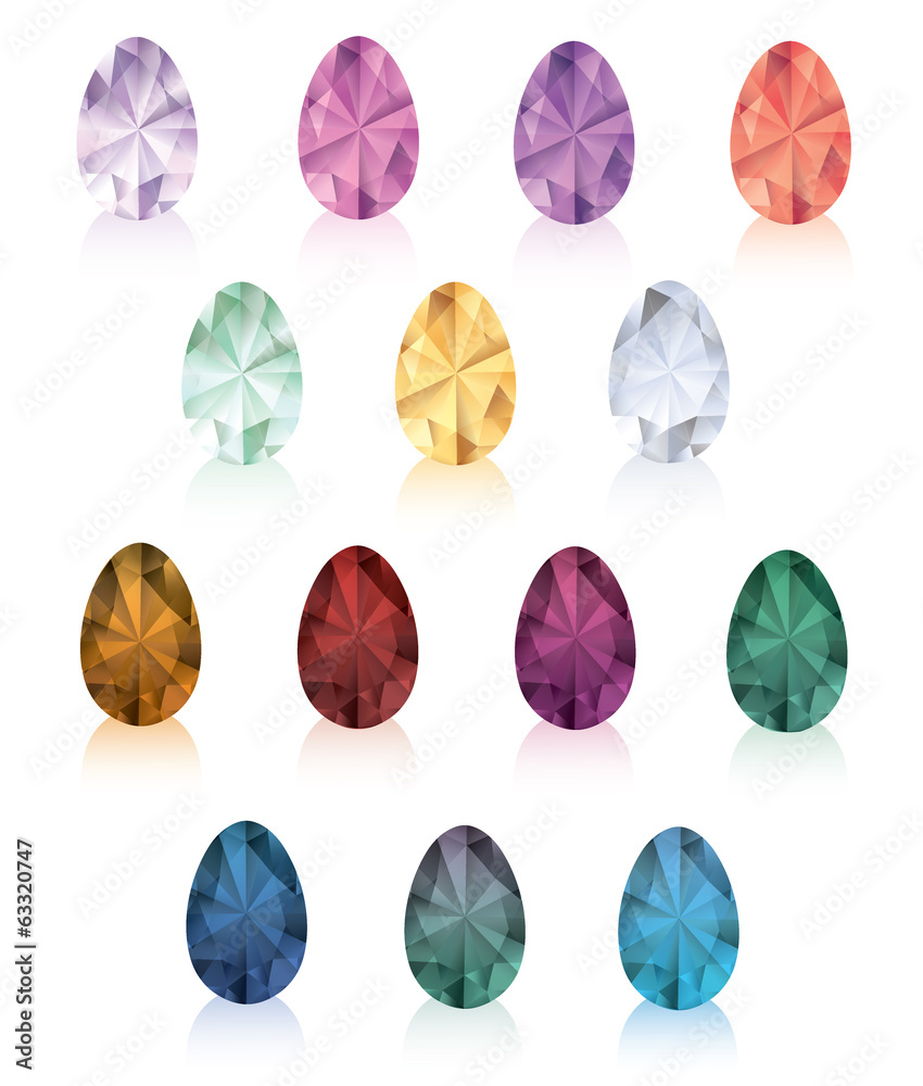 Set of crystal eggs. Set of crystal eggs.