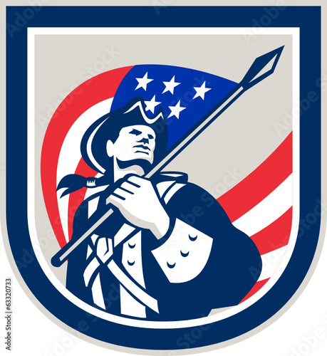 American Patriot Holding USA Flag Look Up Crest