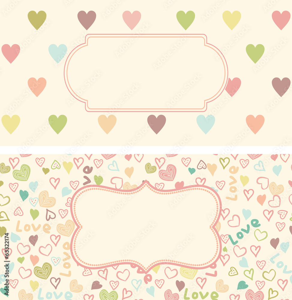 invitation card with colorful square pattern